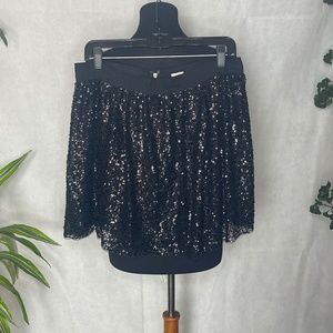 J Crew black sequined mini skirt